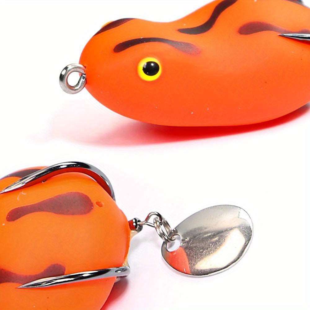 Leurre Mini Grenouille Souple B&U - Appât Spinner de Surface avec Paillettes Métalliques & Crochets Doubles, Swimbait TPE Sans Plomb pour la Chasse et la Pêche FISH