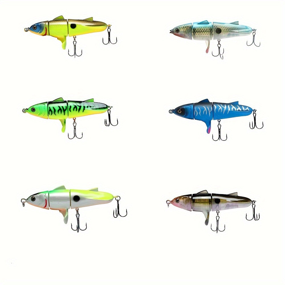 1pc Leurre Crayon Topwater - 11Cm/24G, Swimbait Multi-Articulé avec Hameçons Triples, Appât Dur Flottant pour la Pêche en Eau Douce avec Canne à Pêche et Moulinet Baitcaster FISH