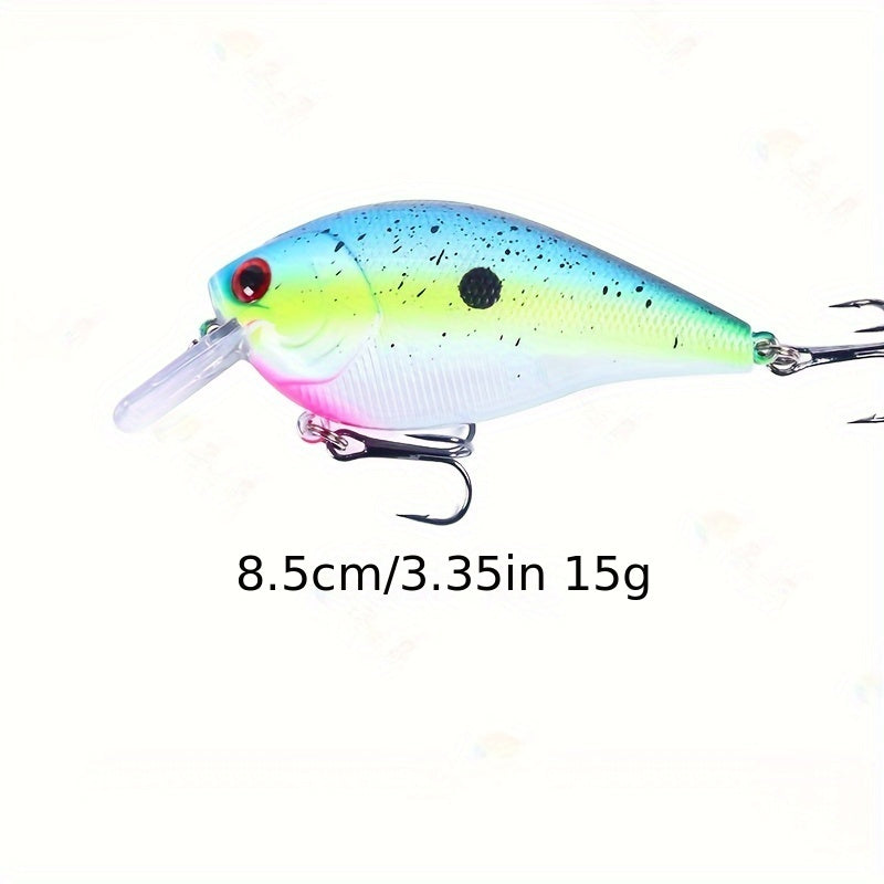 1pc 8.5cm 15g Crankbait à faible profondeur avec hochet pour la pêche au bar et au brochet, leurre dur artificiel Wobbler FISH