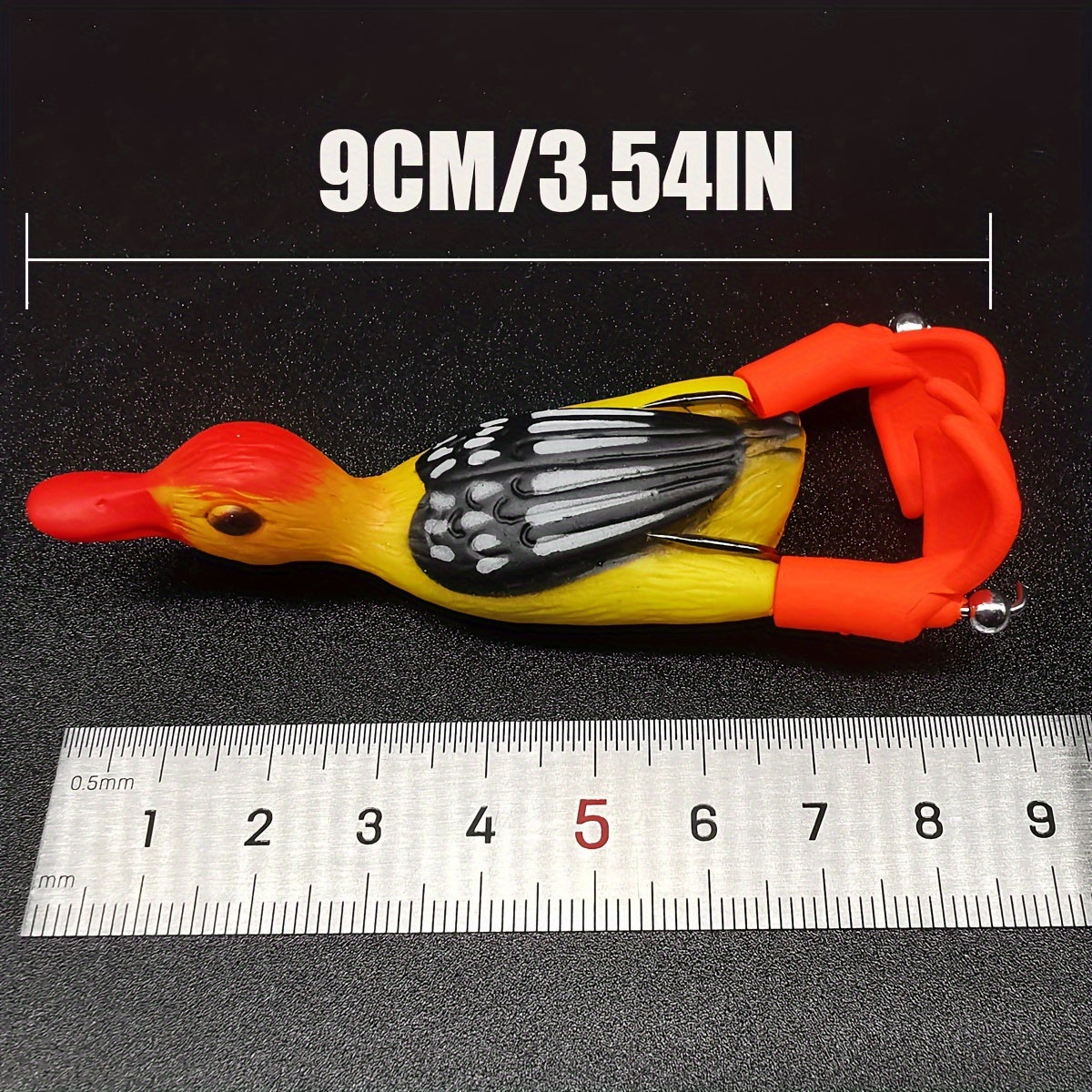 1pc appâts artificiels de canard de leurre de pêche souple avec des jambes rotatives, appâts de pêche frais 9cm/11g 3.5in/0.39oz FISH