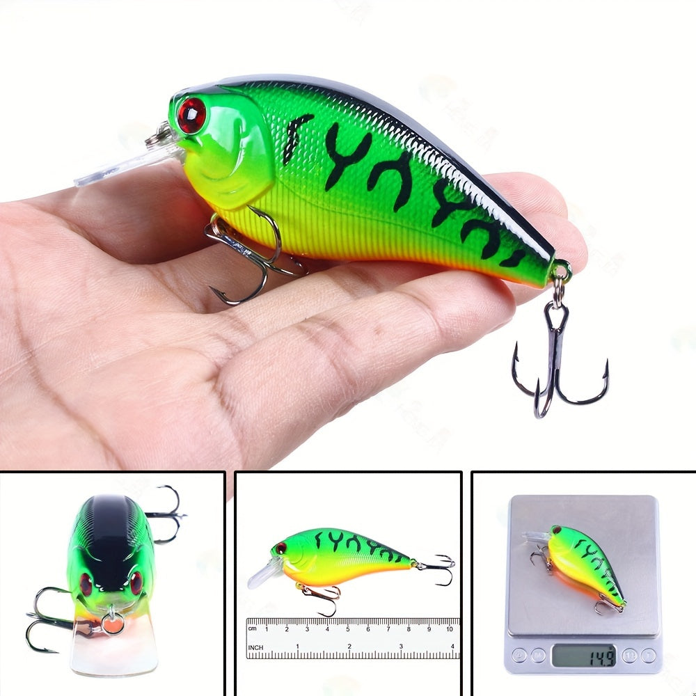 1pc 8.5cm 15g Crankbait à faible profondeur avec hochet pour la pêche au bar et au brochet, leurre dur artificiel Wobbler FISH