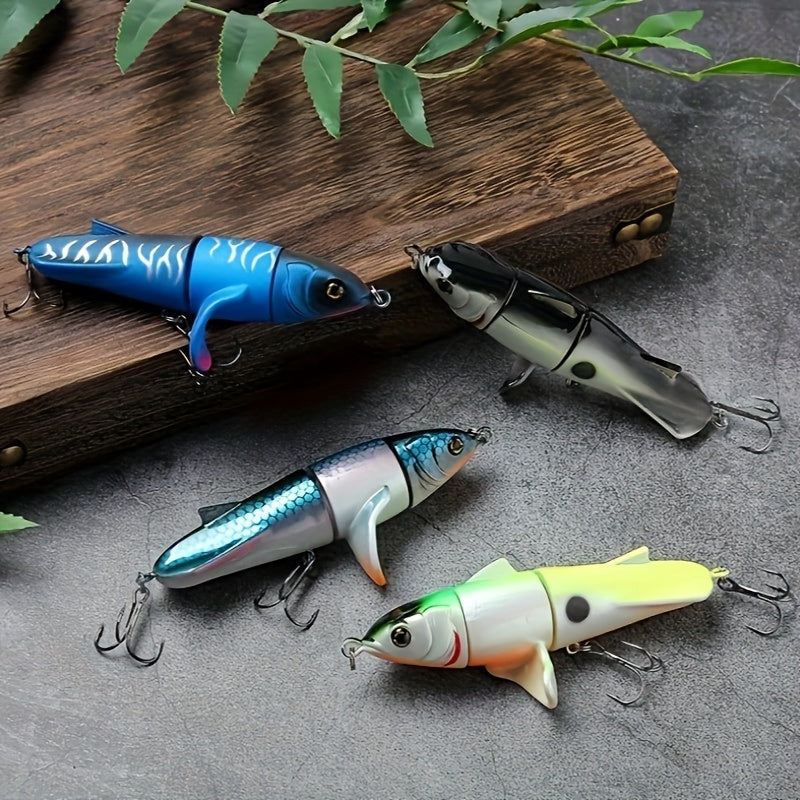 1pc Leurre Crayon Topwater - 11Cm/24G, Swimbait Multi-Articulé avec Hameçons Triples, Appât Dur Flottant pour la Pêche en Eau Douce avec Canne à Pêche et Moulinet Baitcaster FISH