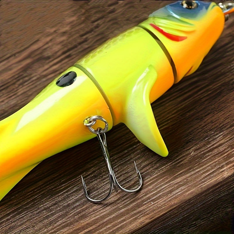 1pc Leurre Crayon Topwater - 11Cm/24G, Swimbait Multi-Articulé avec Hameçons Triples, Appât Dur Flottant pour la Pêche en Eau Douce avec Canne à Pêche et Moulinet Baitcaster FISH