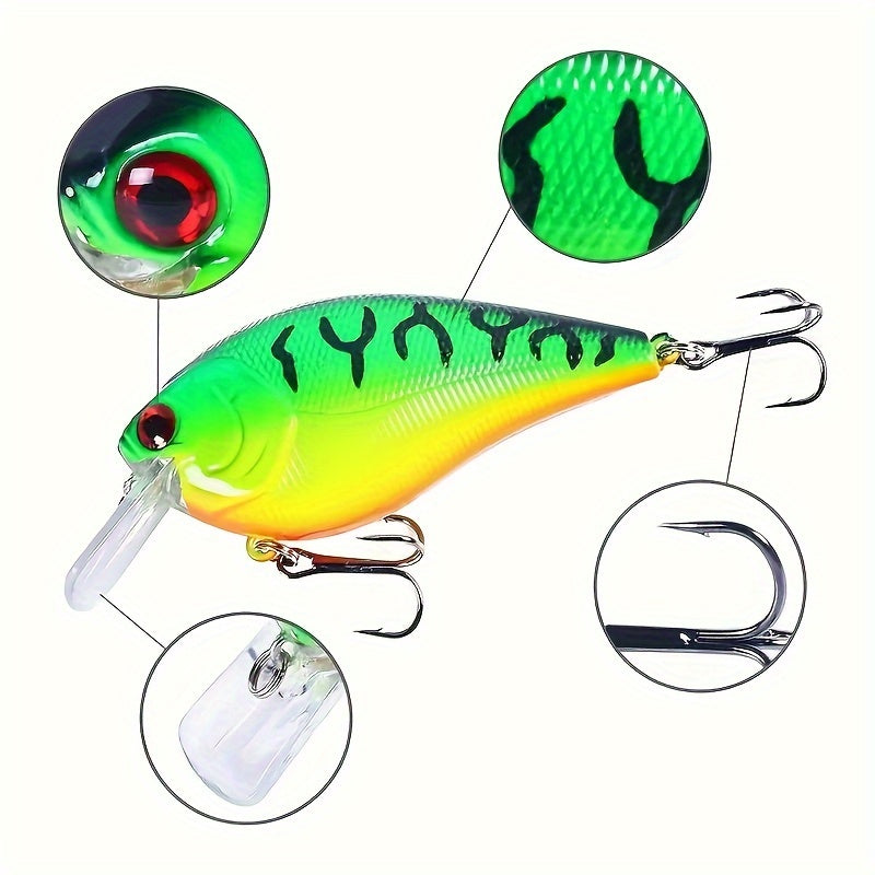 1pc 8.5cm 15g Crankbait à faible profondeur avec hochet pour la pêche au bar et au brochet, leurre dur artificiel Wobbler FISH