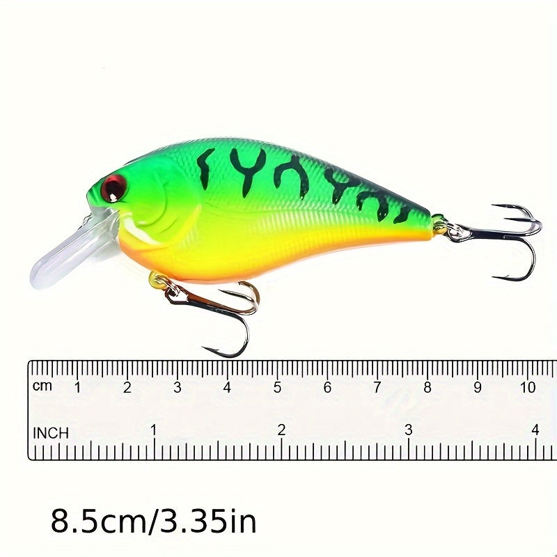 1pc 8.5cm 15g Crankbait à faible profondeur avec hochet pour la pêche au bar et au brochet, leurre dur artificiel Wobbler FISH