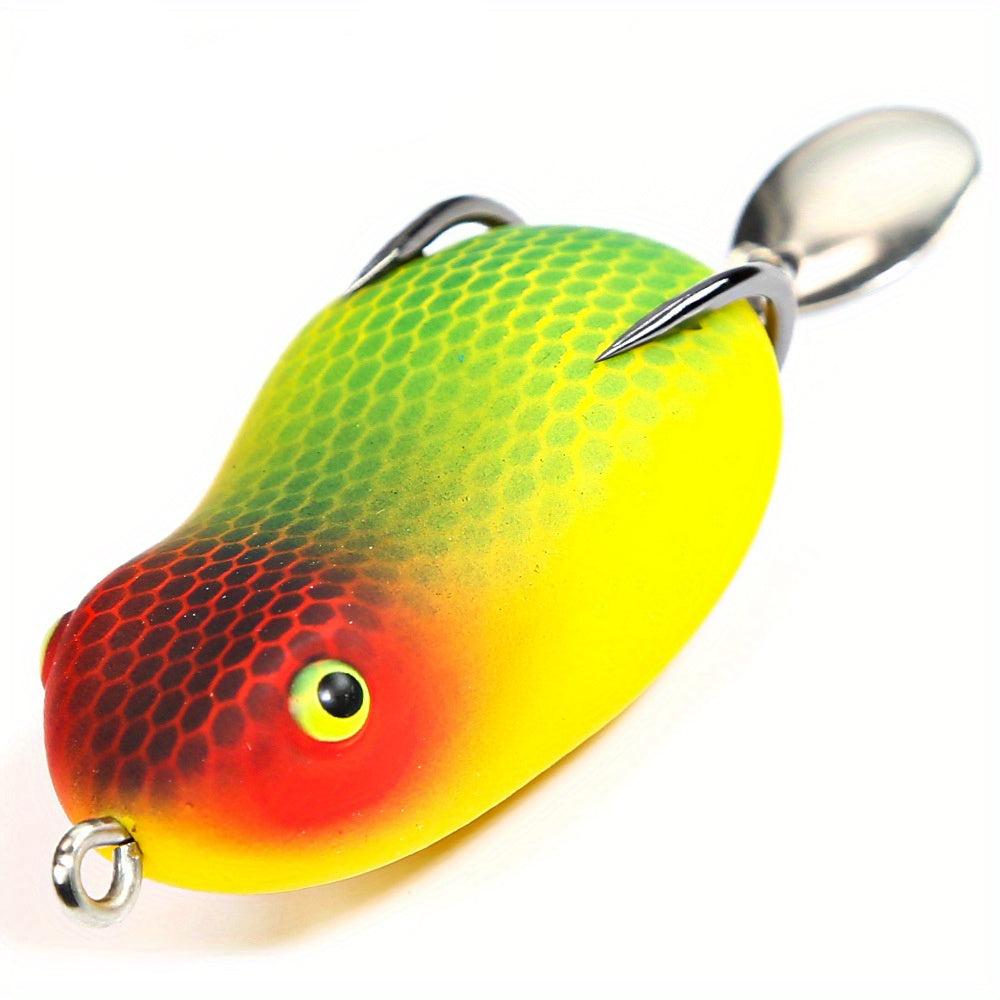 Leurre Mini Grenouille Souple B&U - Appât Spinner de Surface avec Paillettes Métalliques & Crochets Doubles, Swimbait TPE Sans Plomb pour la Chasse et la Pêche FISH