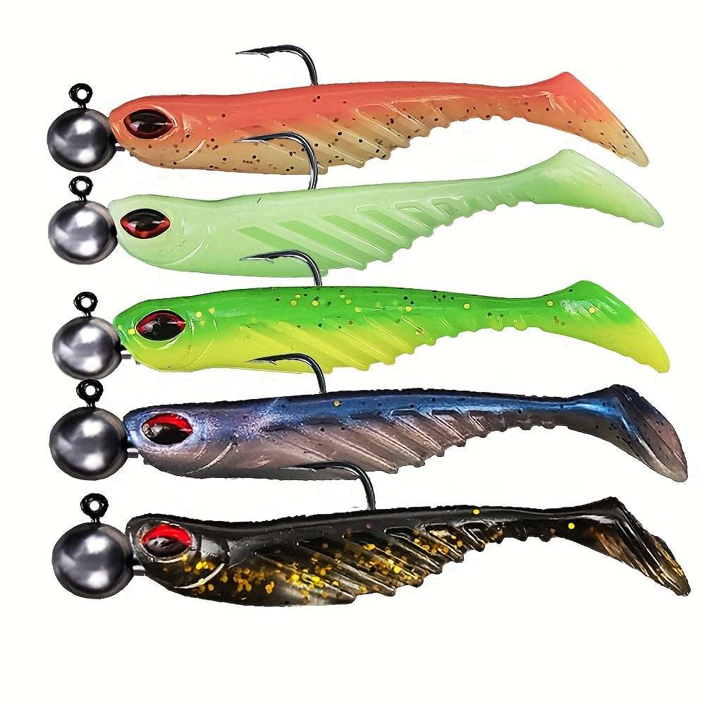 Lot De 5 Leurres Souples FISH