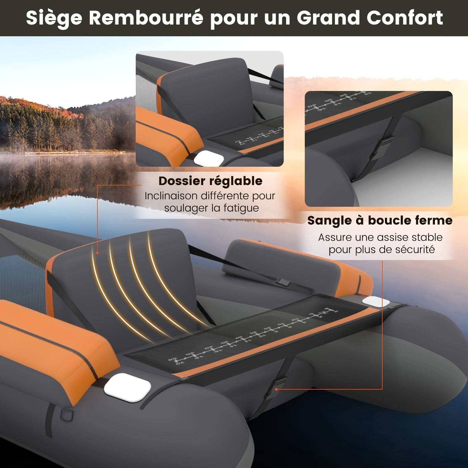 Float Tube flottant gonflable - Bateau de pêche portable FISH